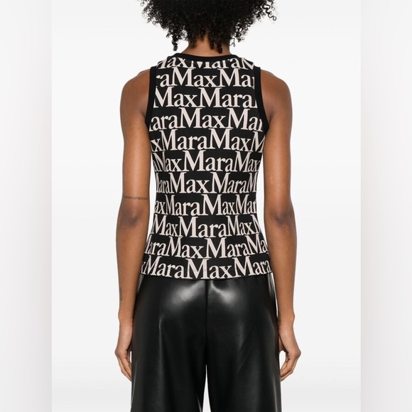 🖤 MaxMara Printed Scuba Tank Top – Black & Beige - Picture 3 of 13